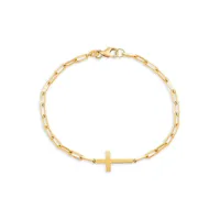 Bracelet à croix en or jaune 10 ct