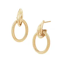 10K Yellow Gold Doorknocker J Hoop Earrings