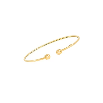 10K Yellow Gold Cuff Bangle - 7-Inch x 2MM