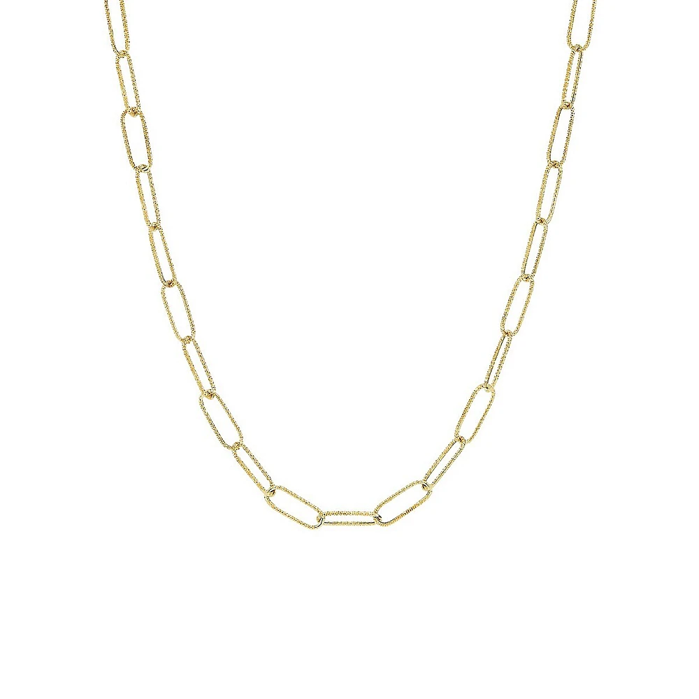 10K Yellow Gold Paperclip Necklace