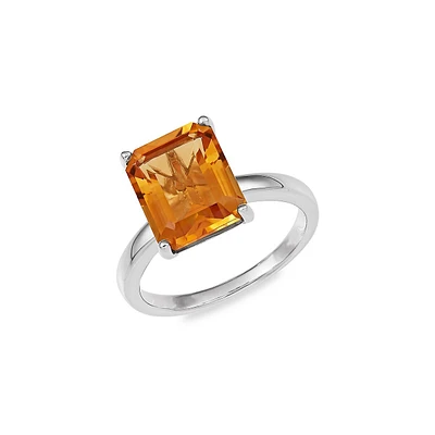 Bague en argent sterling avec citrine