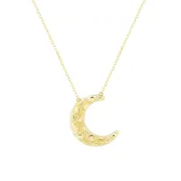 Collier à pendentif de croissant de lune en or jaune 10 ct