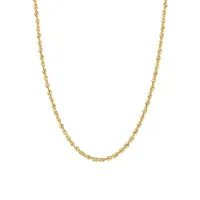 10K Yellow Gold Rope Chain Necklace - 18-Inch