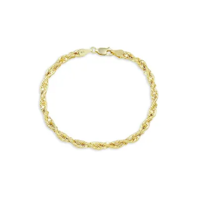 Bracelet à chaîne cordelette en or jaune 10 ct
