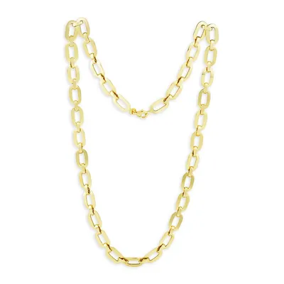 14K Yellow Gold Flat Oval-Link Necklace