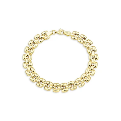 14K Yellow Gold Panther-Link Stampato Bracelet