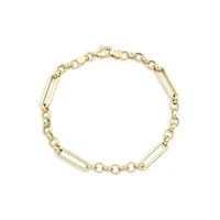 14K Yellow Gold Paperclip Chain Bracelet - 7.75-Inch