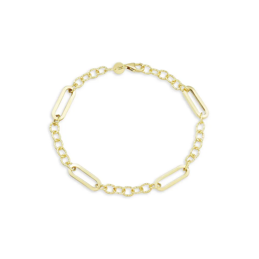 Paperclip Chain Bracelet 14K Yellow / 7
