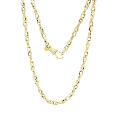 14K Yellow Gold Sparkle Oval-Link Necklace