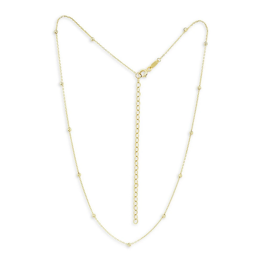 Collier en or jaune 14 ct de 43 cm avec perles