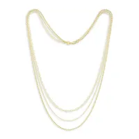 14K Yellow Gold Triple-Layer Mixed-Link Necklace