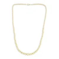 14K Yellow Gold Graduated Bead Necklace