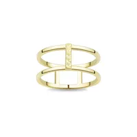 14K Yellow Gold Double-Tier 3-Bar Ring