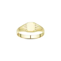 14K Yellow Gold Fluted Geometric Signet Ring