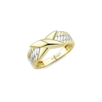 Two-Tone 10K Gold Shrimp Ring