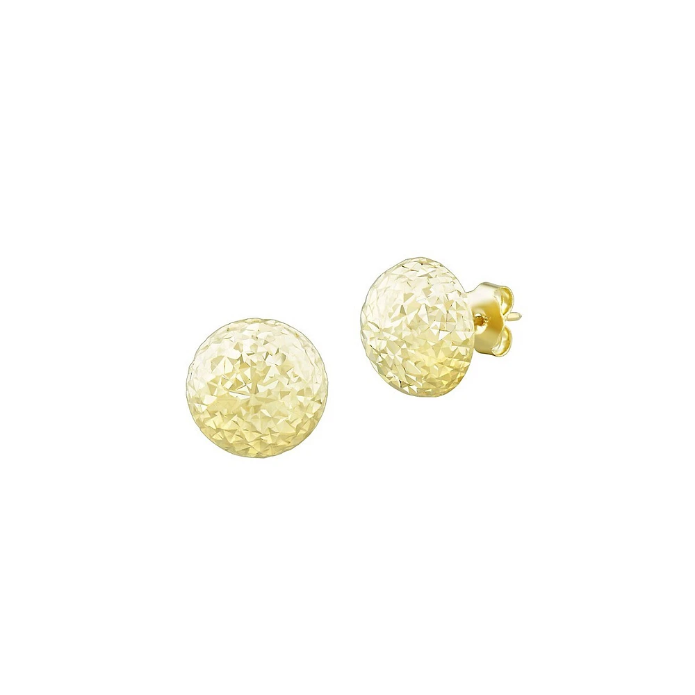 10K Yellow Gold Half Ball Stud Earrings