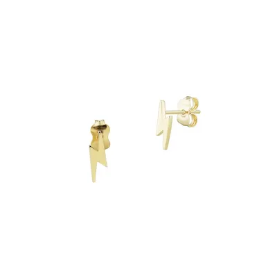 14K Gold Lightning Bold Stud Earrings