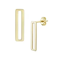 14K Yellow Gold Paperclip Stud Earrings