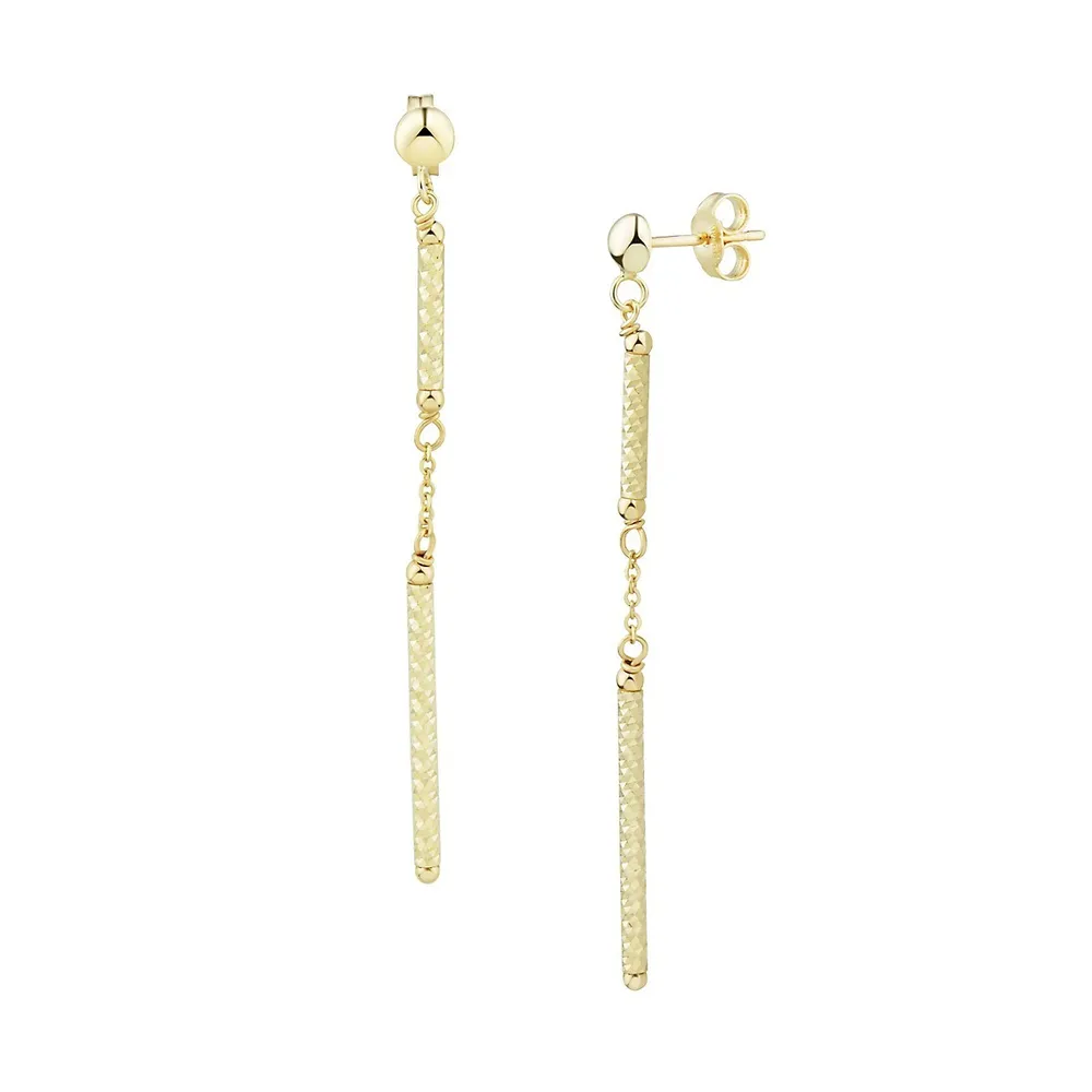 14k Gold Bead Chain Earrings – Moonstone