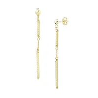 14K Yellow Gold Chain & Bar Linear Earrings