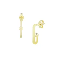 14K Yellow Gold J-Hoop Earrings