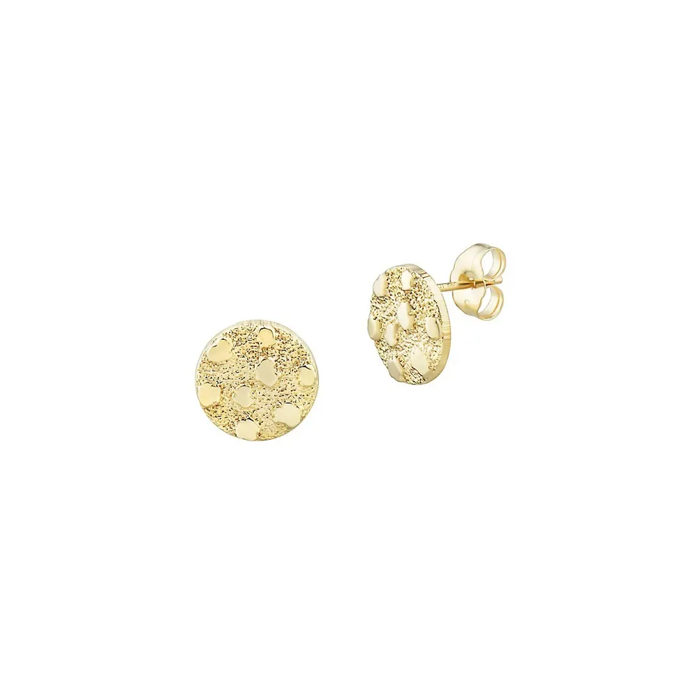 10K Yellow Gold Nugget Stud Earrings