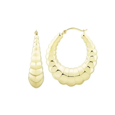 10K Yellow Gold Shrimp Hoop Earrings