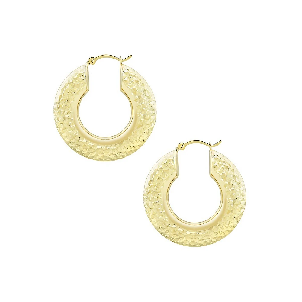 10K Yellow Gold Chunky Hoop Earrings