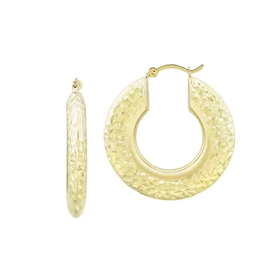 10K Yellow Gold Chunky Hoop Earrings