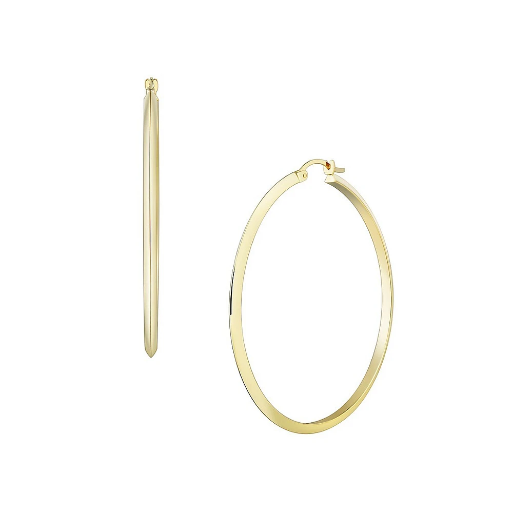 14K Knife-Edge Hoop Earrings