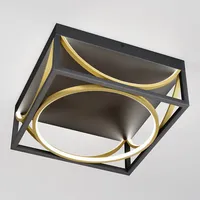 Luxury Modern Flush Mount Ceiling Light Fixture, Black And Gold