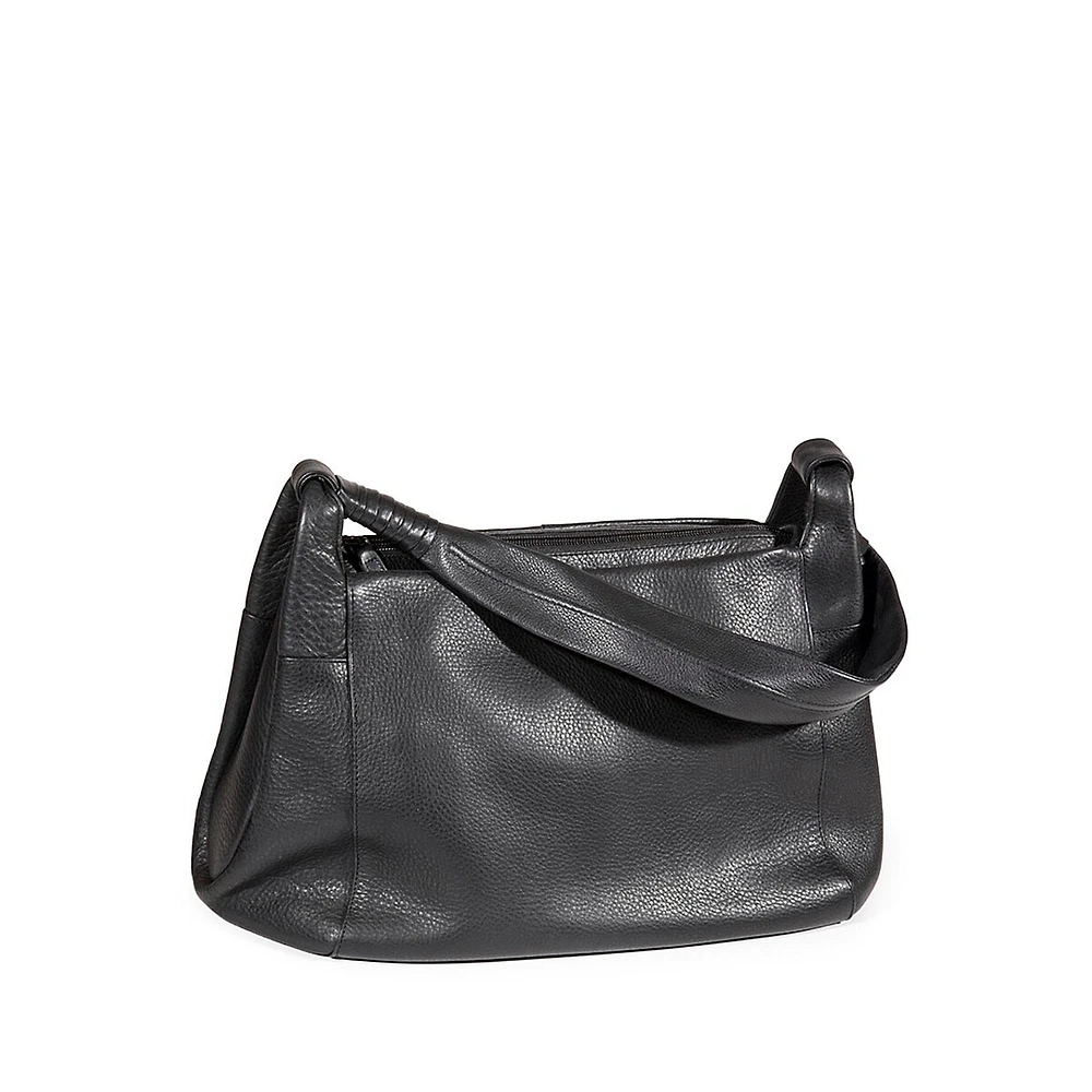 Tech-Friendly Leather Shoulder Bag