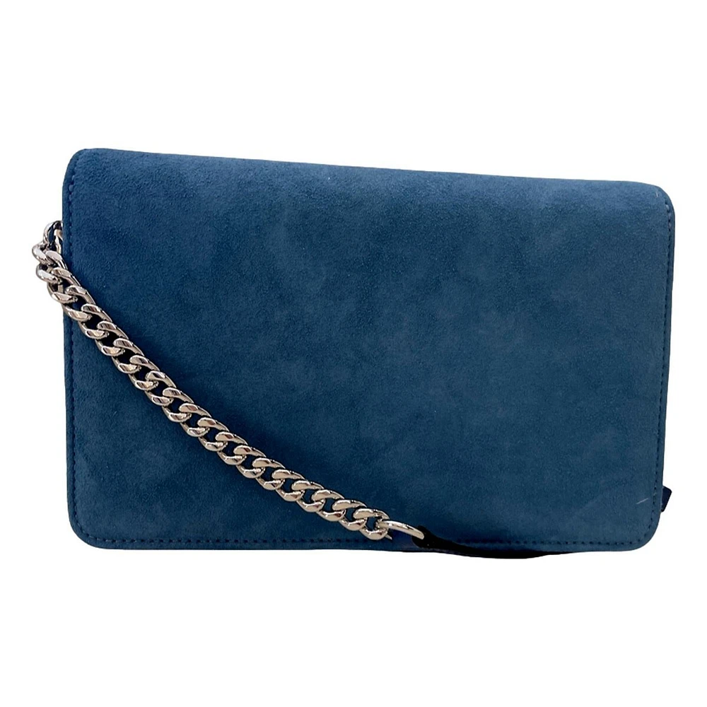 Kalina Parrot Blue Suede Chain Wallet