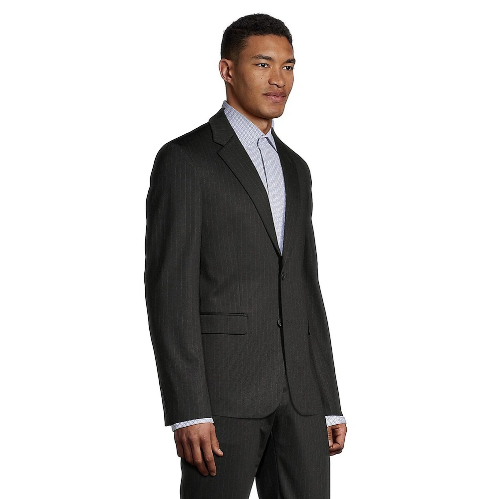 Deconstructed Soft Pinstripe Blazer