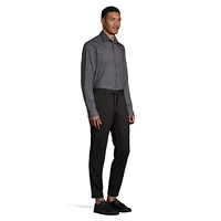 Drawstring Flat-Front Trousers