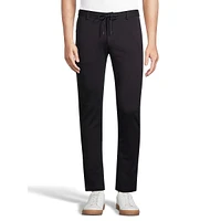 Drawstring Flat-Front Trousers