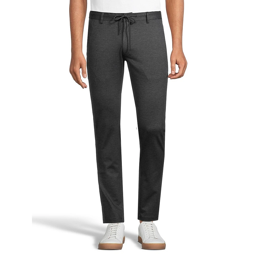 Elevated Drawstring Flat-Front Pants