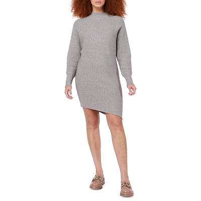Asymmetrical Hem Sweater Dress