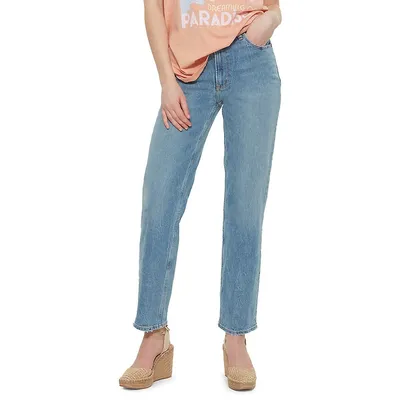 High-Rise Relaxed-Fit Straight Jeans