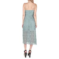 Allover Lace Cami A-Line Midi Dress