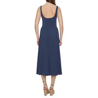 Banded Waist Knit Midi Dress