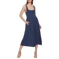 Banded Waist Knit Midi Dress