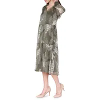 Ruffled Sleeve Tiered Midi Dress