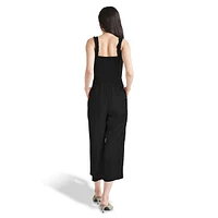 Strappy Smocked Cropped Wide-Leg Jumpsuit