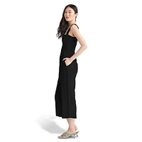 Strappy Smocked Cropped Wide-Leg Jumpsuit