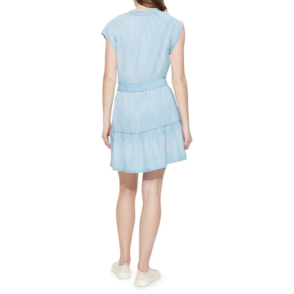 Tencel Tie-Waist Mini Dress