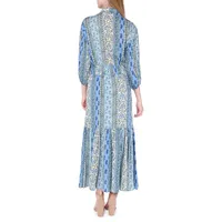 Smocked Waist Maxi Shirt Dress