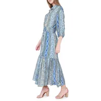 Smocked Waist Maxi Shirt Dress