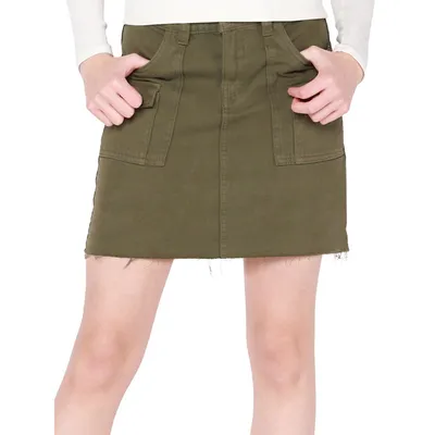 Twill Cargo Mini Skirt