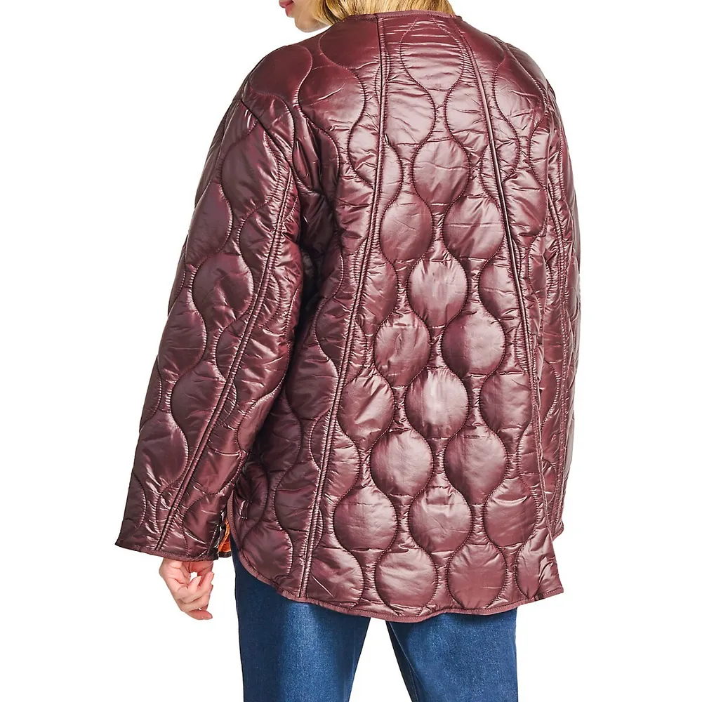 Wave-Quilted Puffer Jacket